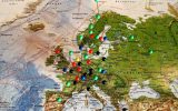 Europe map with pins-1646756_1920 CR Pixabay