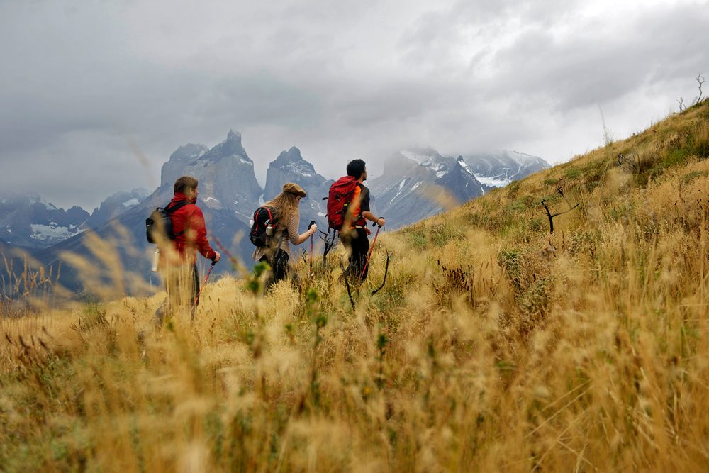 Hiking in Torres del Paine, Patagonia. 