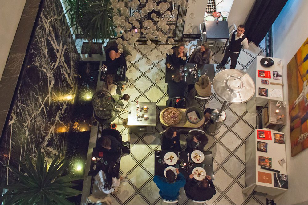 The dining room at Nur Restaurant, Fez, Morocco