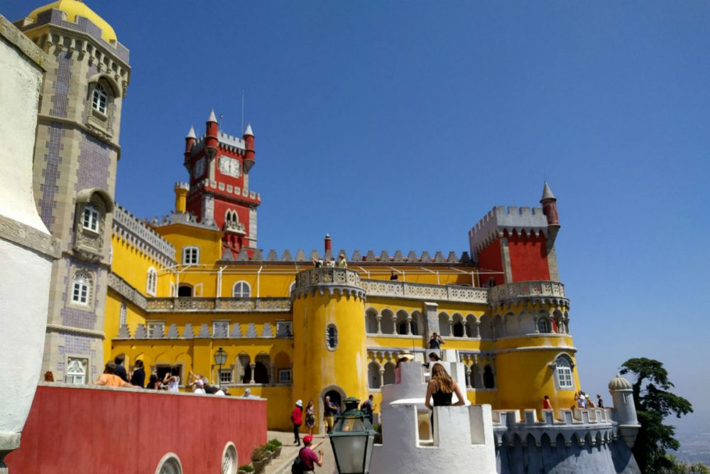 The Pena Palace, in Sintra, Portugal,