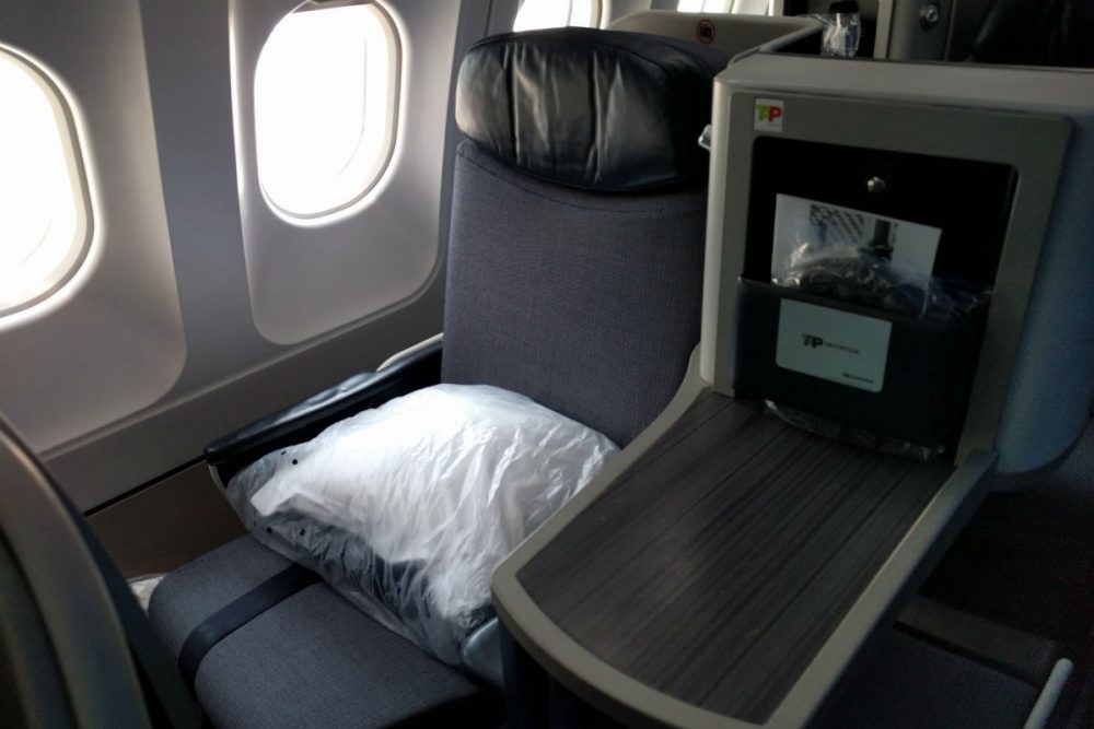 business-class seats on TAP Air Portugal
