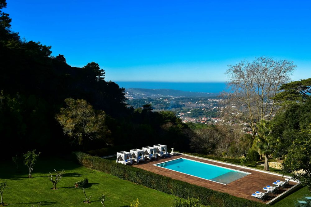 The pool at the Tivoli Palacio de Seteais in Sintra Portugal