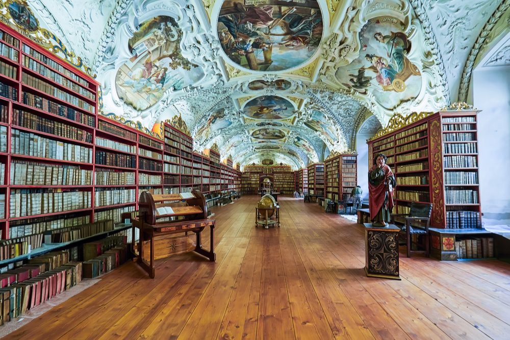 PRAGUE, CZECH REPUBLIC - mathematical hall of the Strahov convent library