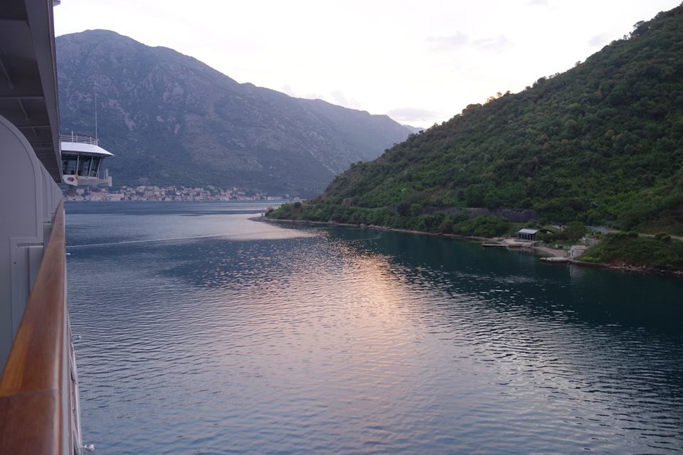 Sunrise balcony view Seabourn Ovation cruise ship