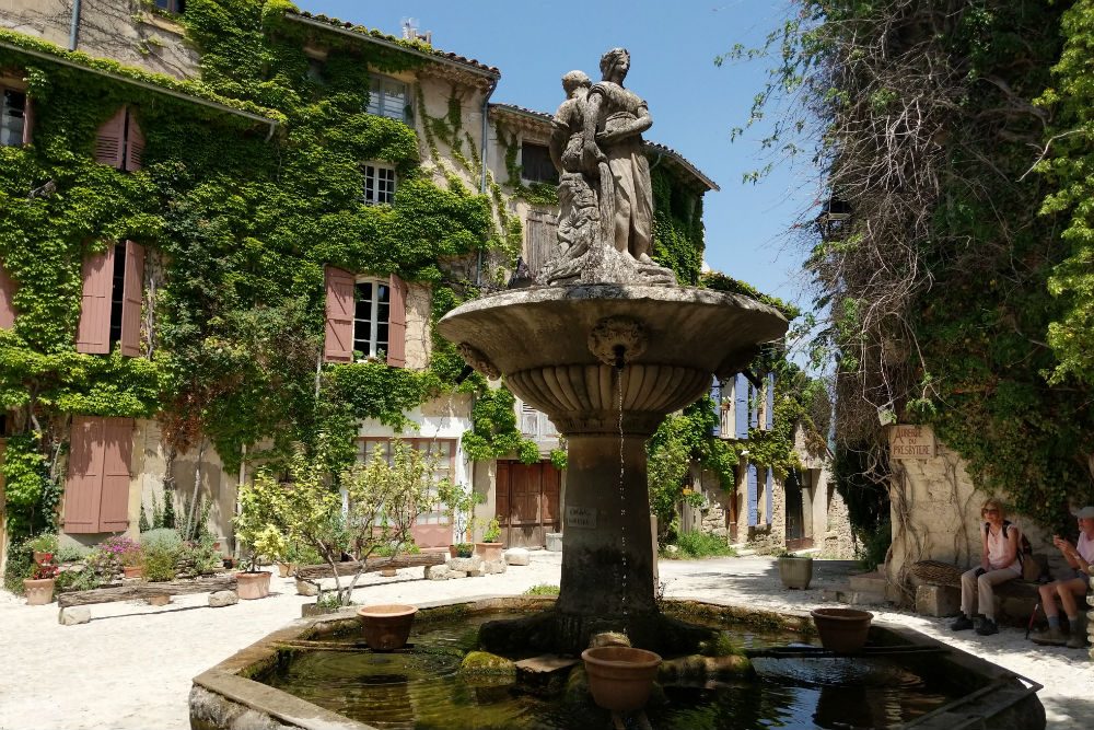 town square fountain in Saignon Provence France