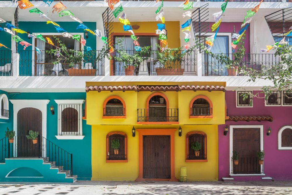 colorful buildings Puerto Vallarta Mexico