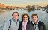 Wendy and sons at the Pont des Arts in Paris