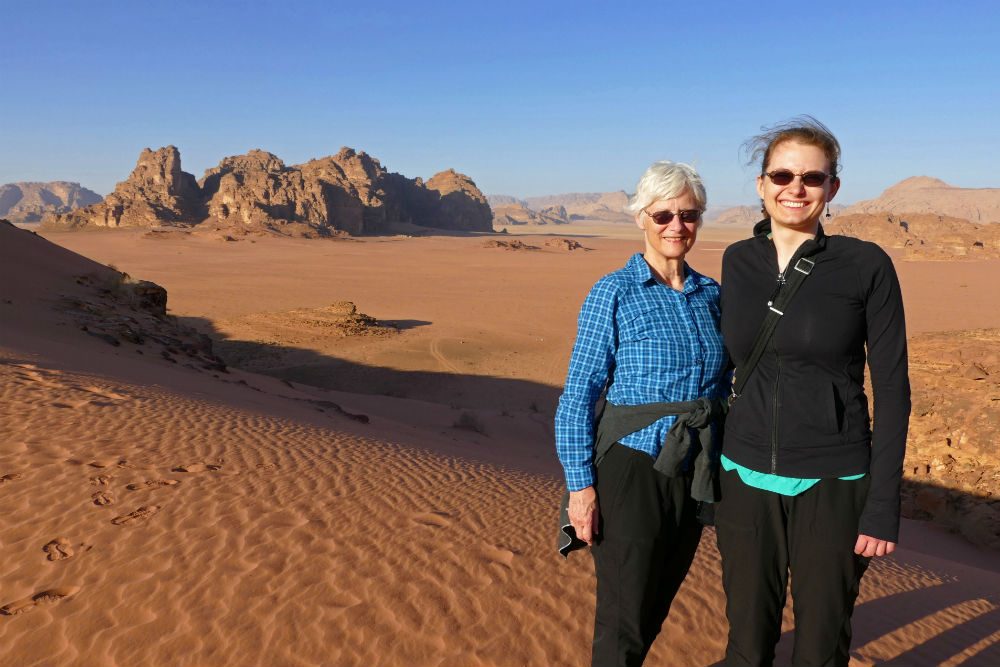 tourists in Wadi Rum desert Jordan