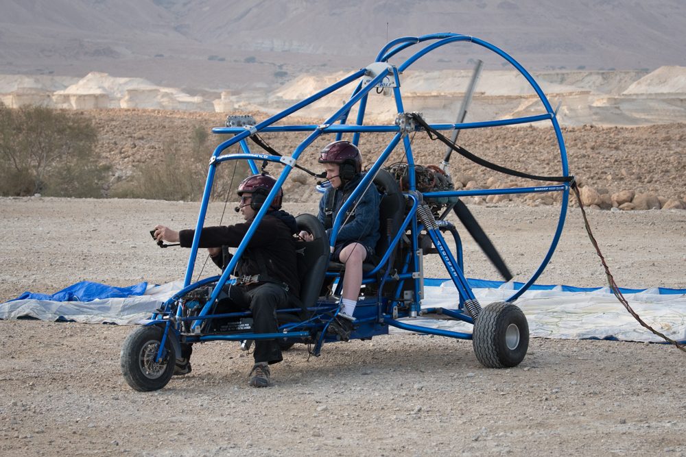 Israel powered paraglider on ground 