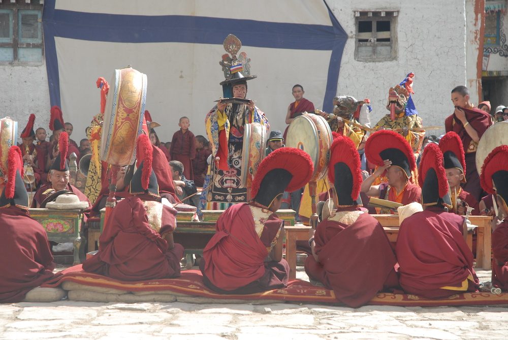 Monks in the medieval Kingdom of Mustang, Nepal