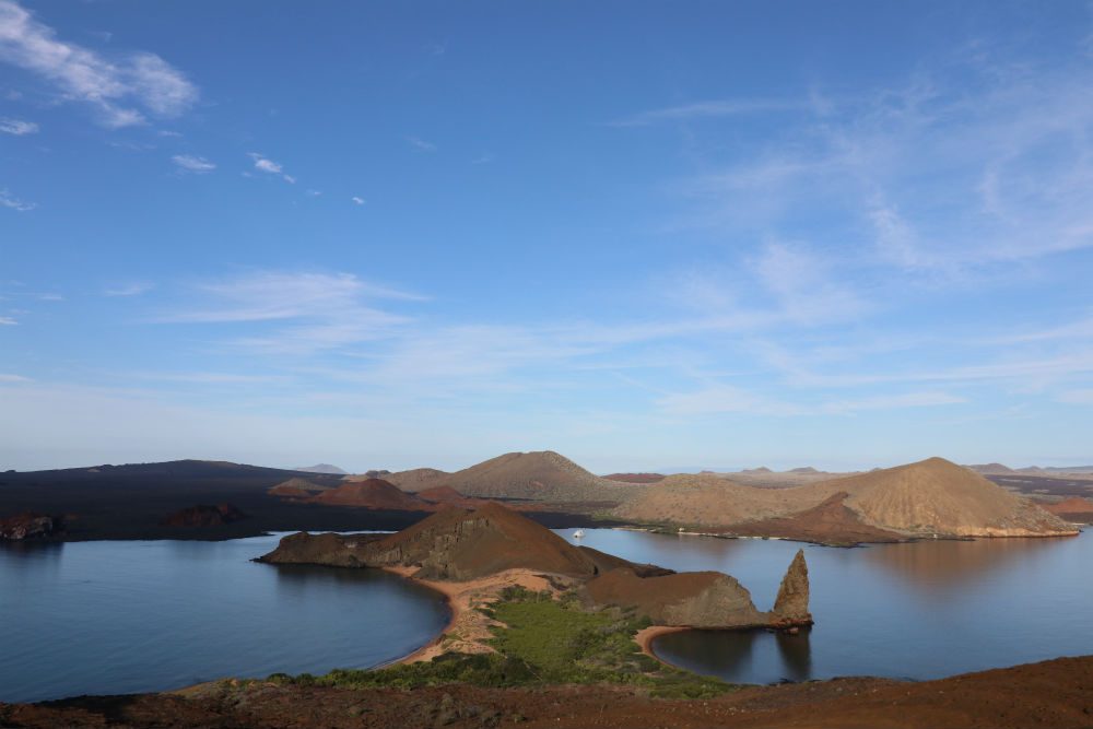 Bartolome Islet and Santiago Island: This is the iconic postcard view of the Galapagos Islands