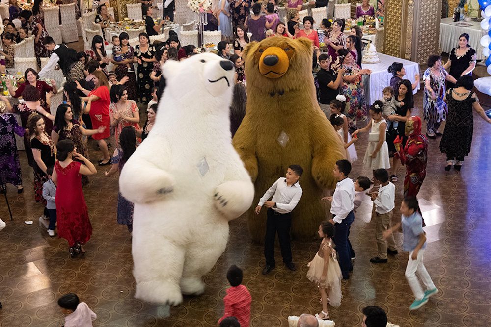 Giant dancing bears delighted young and old.