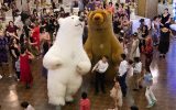 Giant dancing bears delighted young and old.