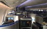 United Airlines 787 Dreamliner Polaris business class cabin Flight from Newark to San Francisco during coronavirus Wendy Perrin boys