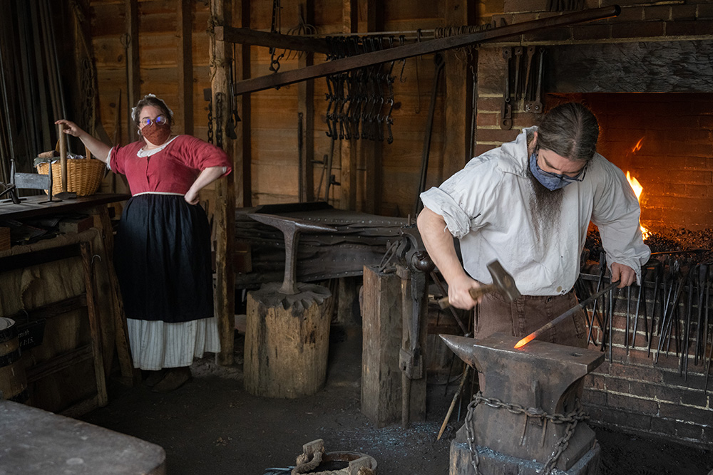 At Mount Vernon, costumed—and masked—interpreters