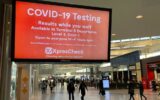 Covid testing sign Newark Airport