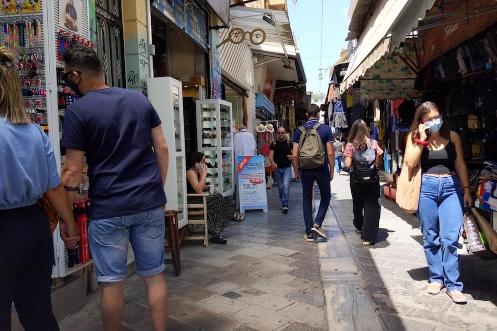 In Plaka, a more touristy neighborhood at the base of the Acropolis, shops were open and people were browsing, but it never felt overcrowded.