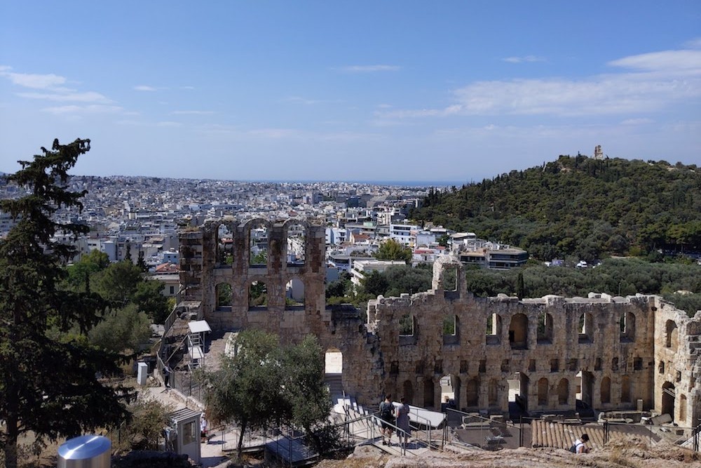 The Odeon of Herodes Atticus at the Acropolis Athens Greece