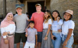 american teenage boys with family in Khiva Uzbekistan - making friends while traveling