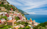 View of Positano on the Amalfi Coast, Italy.