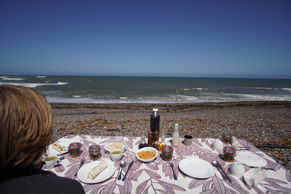 Beachside picnic on the Skeleton Coast Namibia