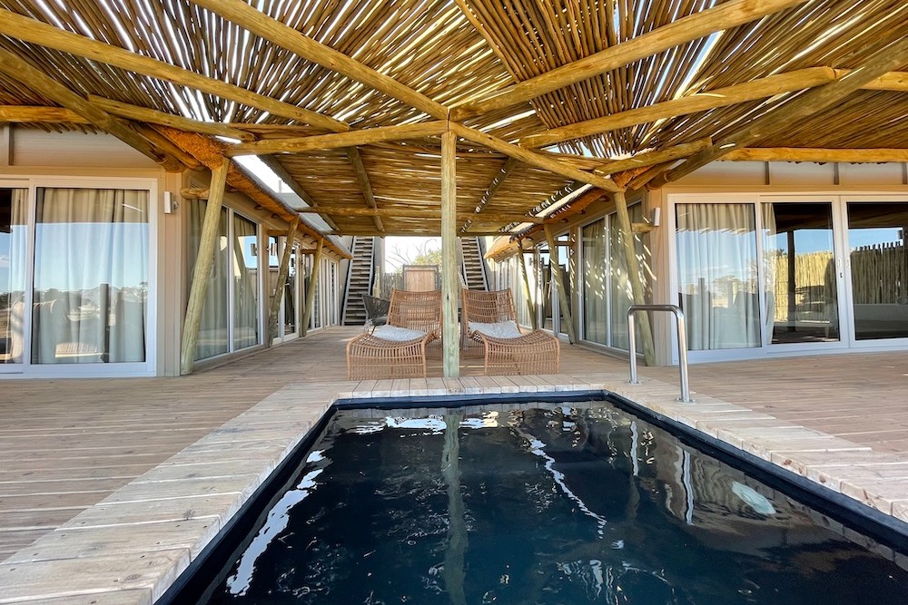 The private deck with plunge pool at Little Kulala’s family suite Namibia