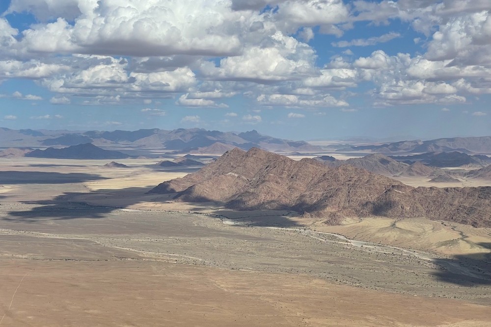 View from a charter flight across Namibia’s vast wilderness