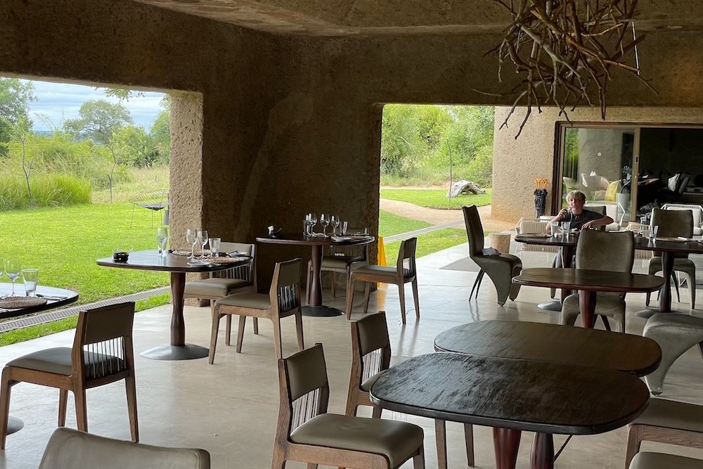 The dining room at Earth Lodge, South Africa. 