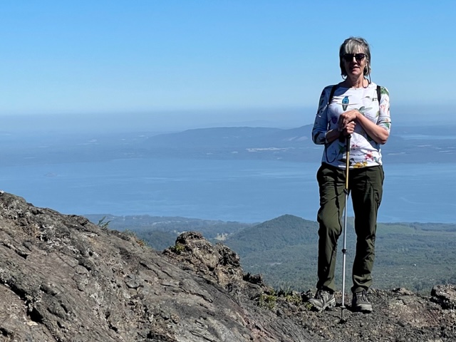 Traveler Jeannie hiking in Chile.