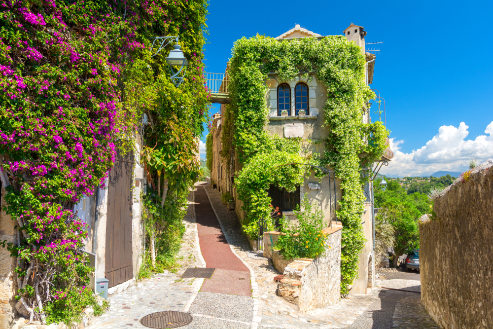 Beautiful architecture in Saint Paul de Vence in Provence, south France.