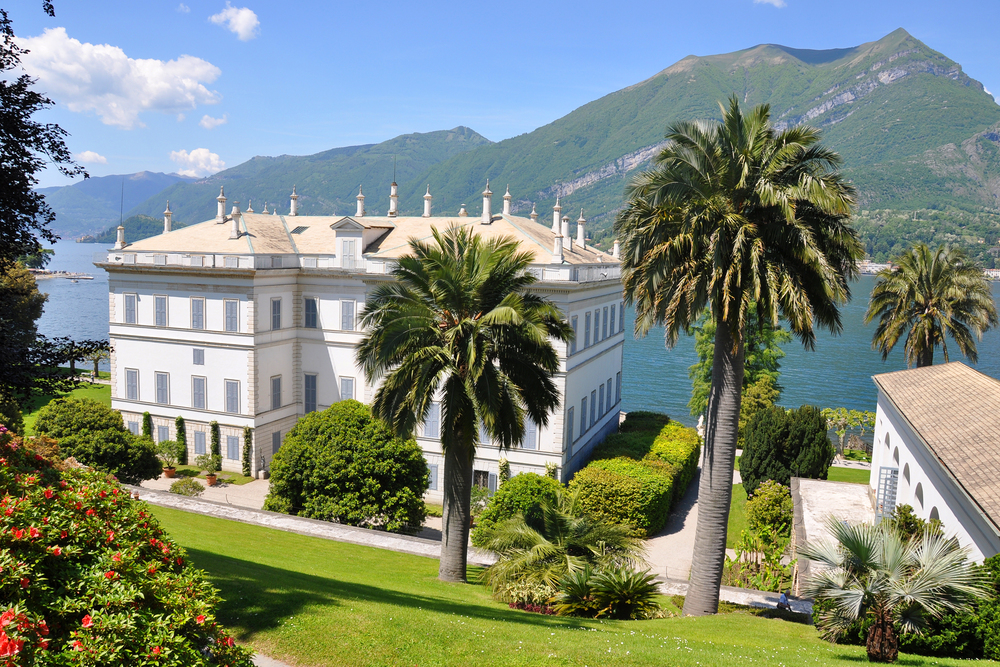 View of Villa Melzi in Bellagio and Lake Como.