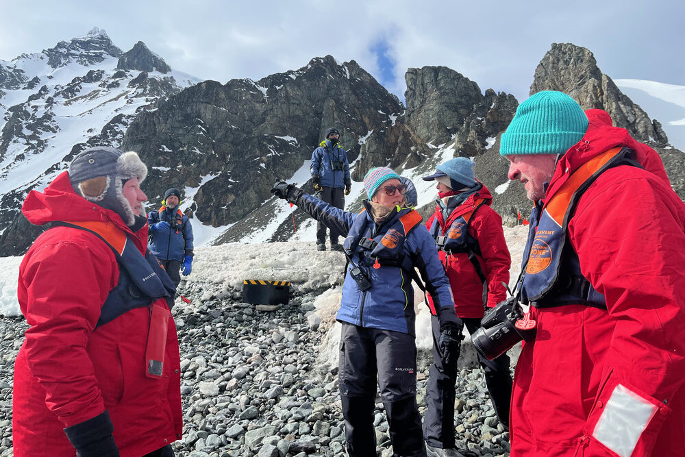 Our guides in Antarctica's land preparing us for what to see.