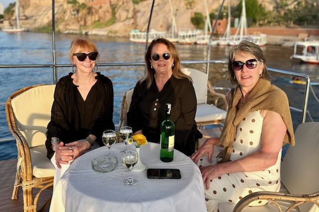 Jeannie Mullen enjoying her WOW Moment - a dinner cruise in Aswan with friends