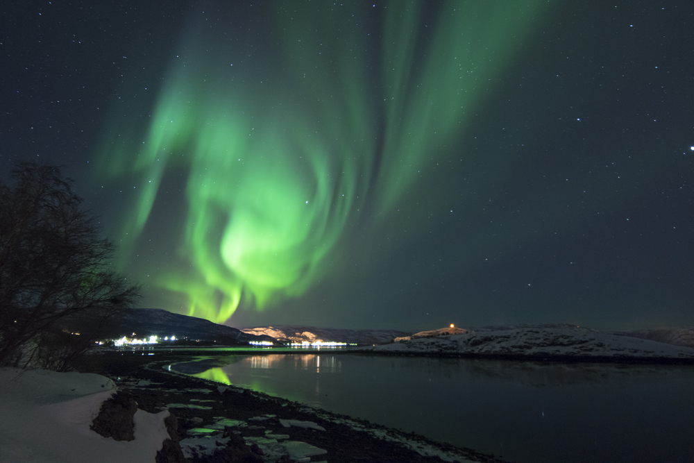 View of the Northern Lights in Alta, Norway.