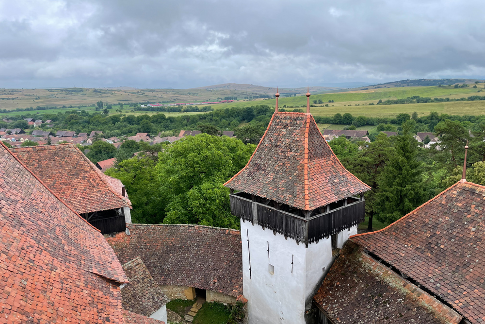 View from a medieval fortified church in Transylvania.