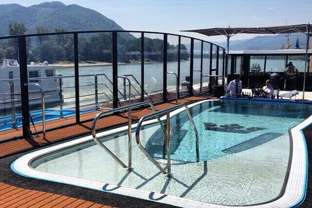 The pool in the AmaSonata river ship.