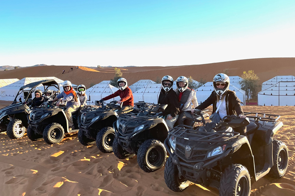 Lauren Schor and family on ATV's in the Sahara desert