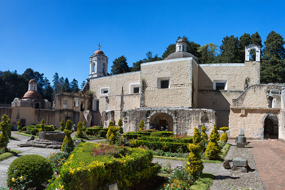 Desierto de los Leones Convent with the gardens in the front