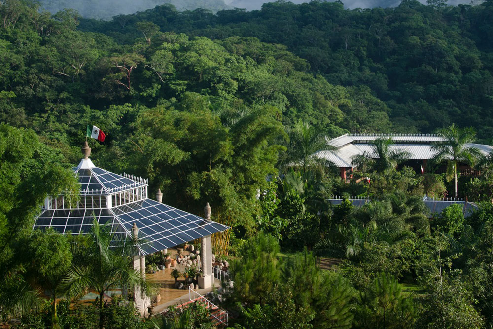 A beautiful landscape of the botanical garden near Puerto Vallarta Mexico