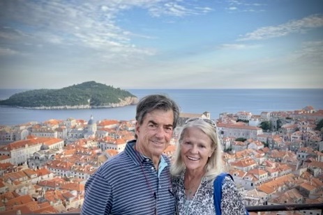 Couple posing for a picture in Dubrovnik, Croatia