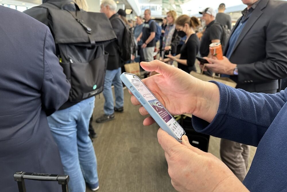 Using apps at the airport