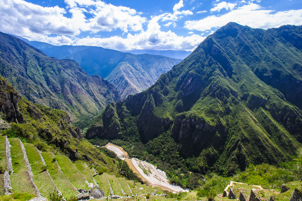 The view of the Sacred Valley in Peru.