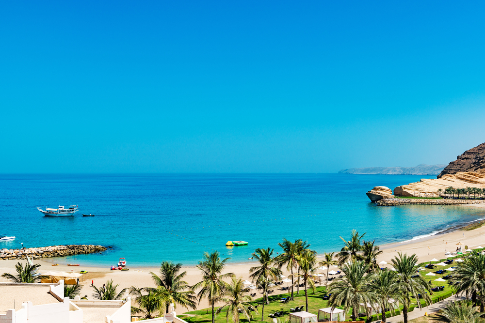Daytime view of the Omani Coast on a sunny day.