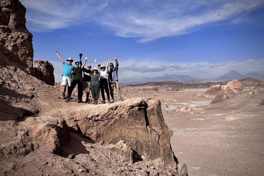 The travelers shot at the Moon Valley Atacama Desert in Chile.