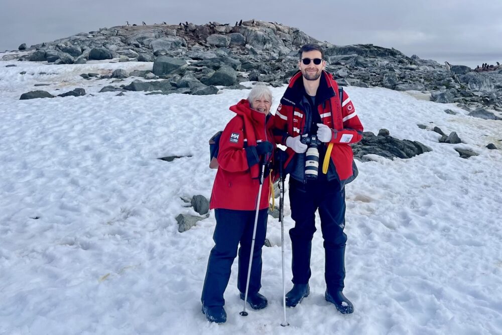 Travelers soak up the wonders of Antarctica.