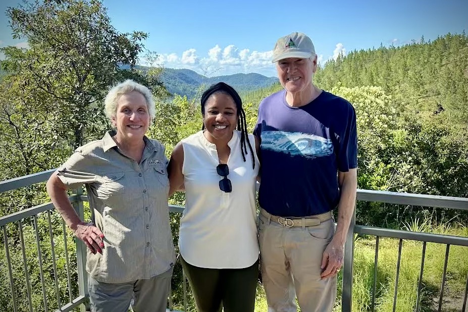 Our travelers Salena and Allen Kern with WOW Lister Patricia Johnson in Belize.