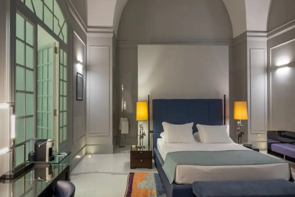 A suite in a five start hotel in Puglia.