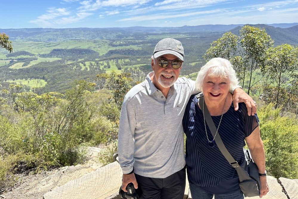 James Masi and Holly Hansen at the Blue Mountains in Australia.