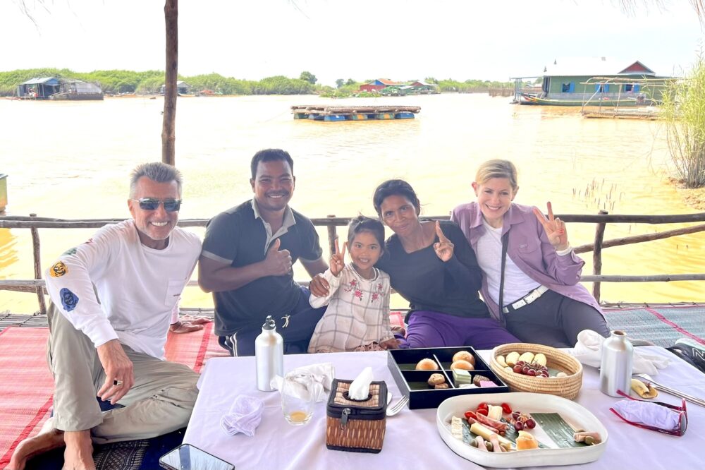 Traveler Sharon Theroux and her husband were hosted for lunch by a local family in the floating village of Prek Toal near Siem Reap, Cambodia.