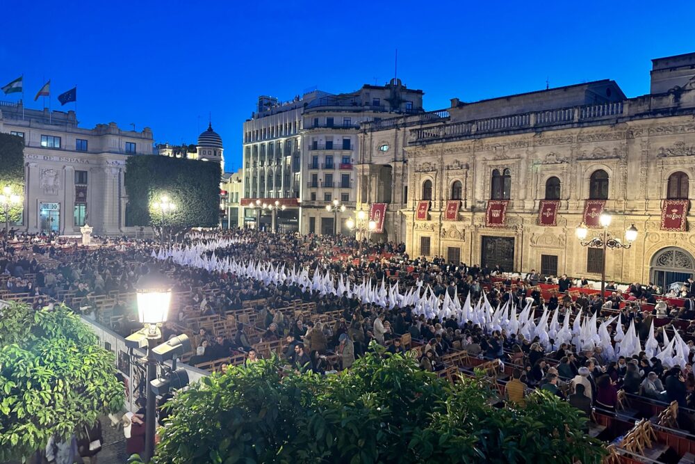 The view of Holy Week spectacles in Seville, Spain.